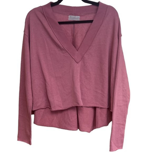 Women's Urban Outfitters Sweatshirt Raw Hem‎ V Neck Oversized XS